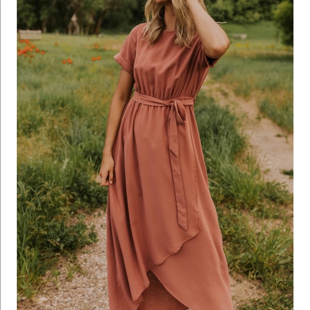 Dark Salmon Midi Dress